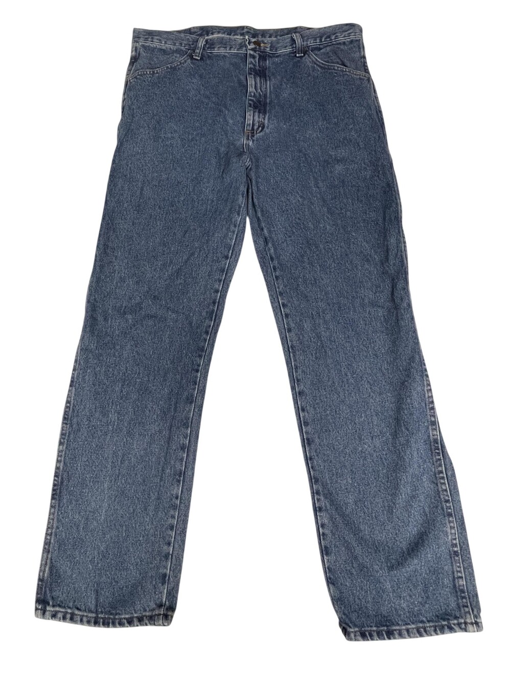 Rustler Jeans Mens 38x32 Blue Denim Straight Leg Medium Wash 5 Pocket 87619SW